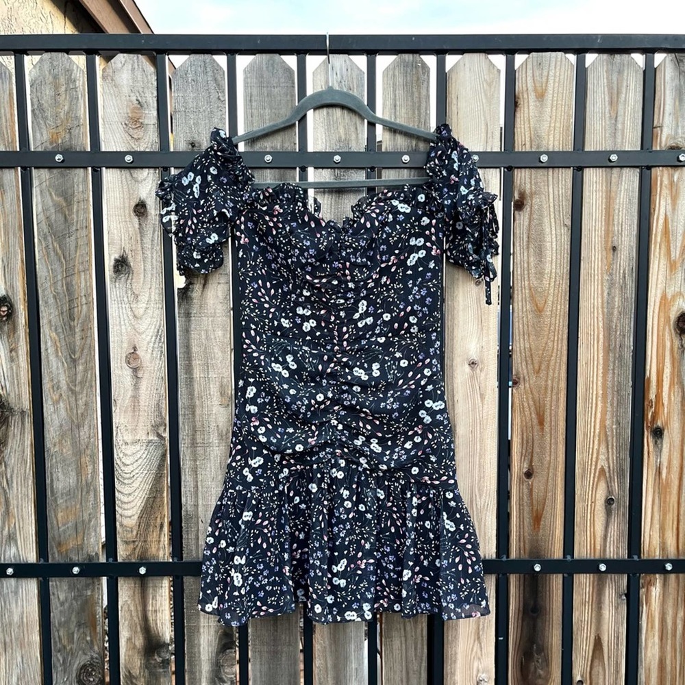 LA MAISON TALULAH Haven Off Shoulder Floral Mini Dress